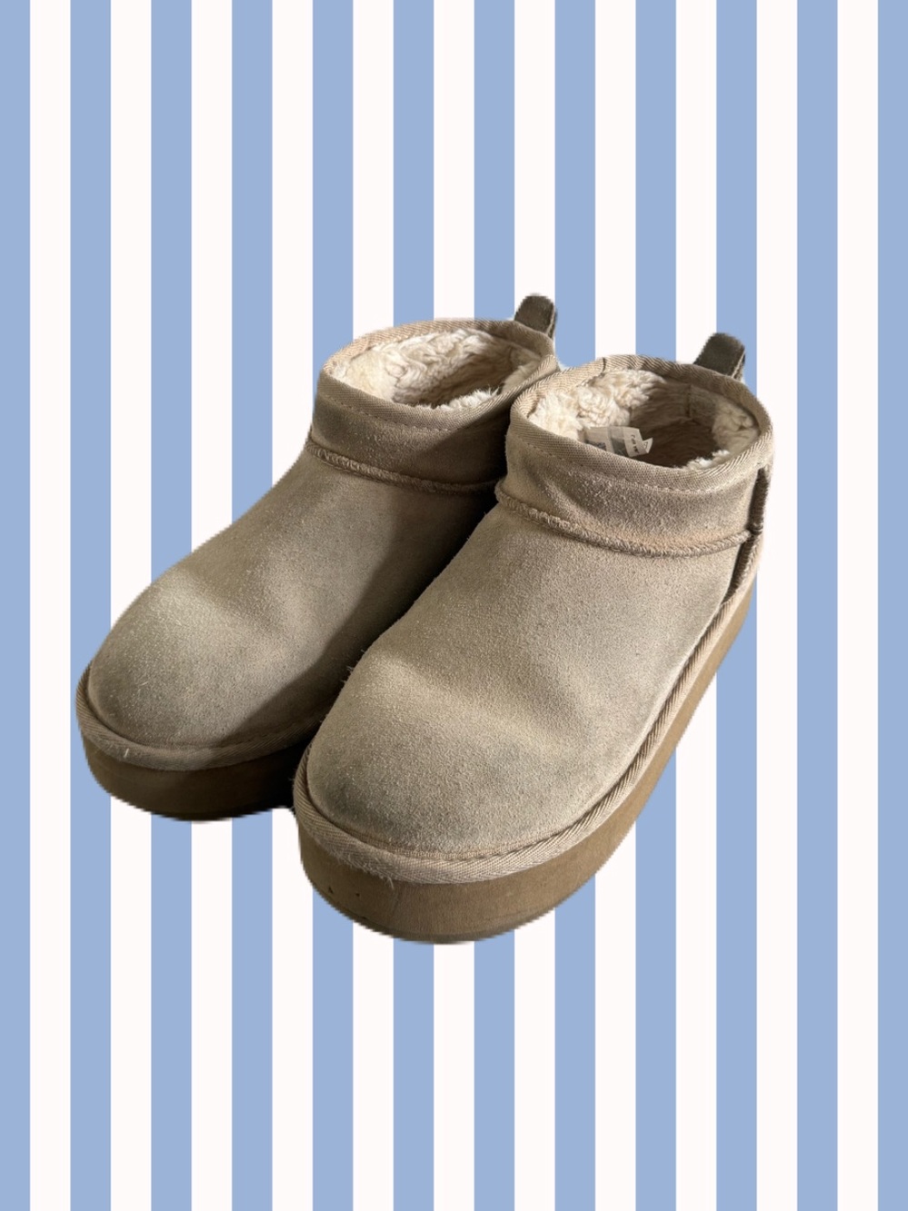 Ugg Platform Mini's In Color "Sand" Women's 6 Kids 4 - Picture 2 of 7